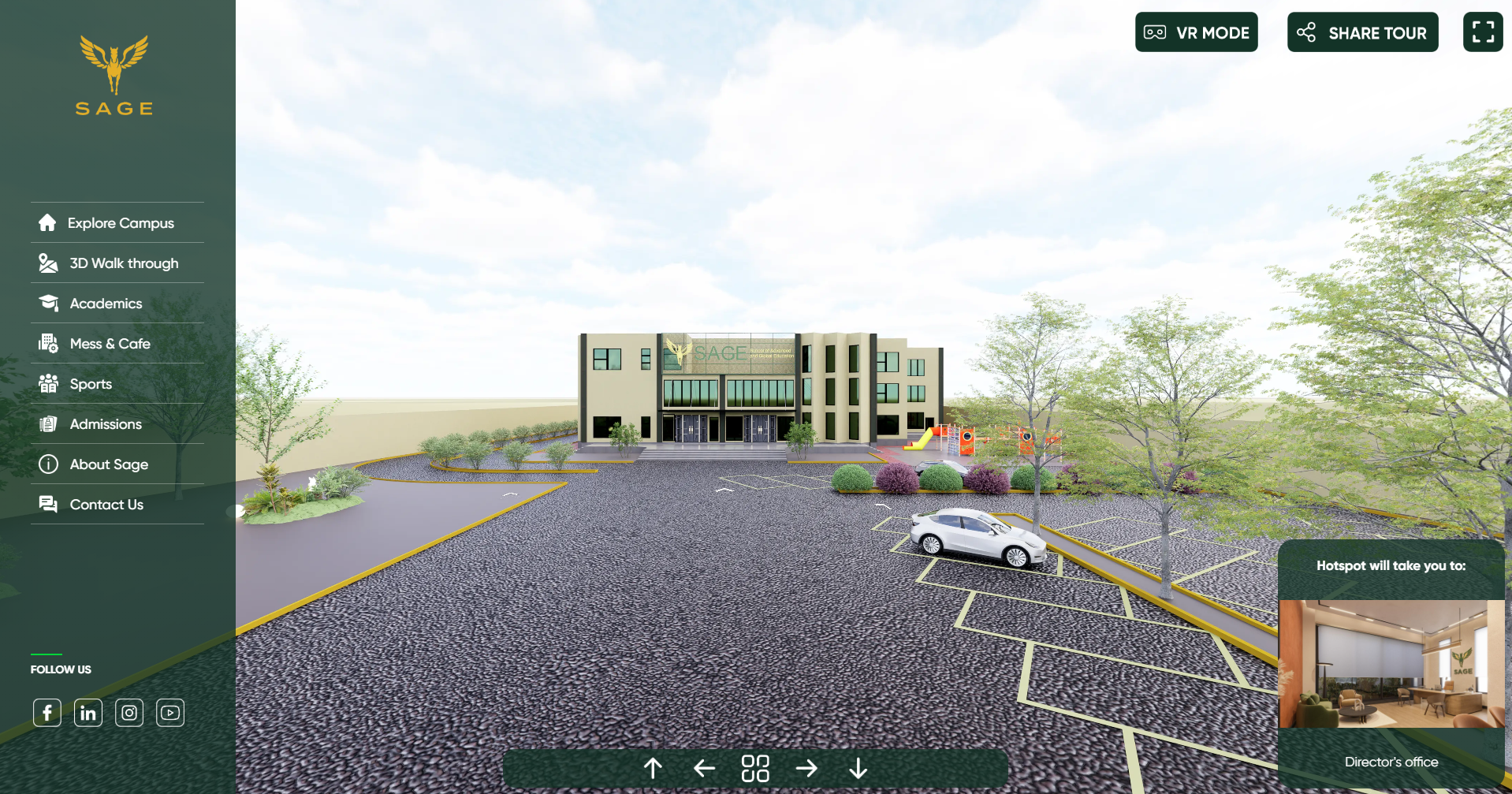 Sage School 3D visualisation converted into a virtual tour